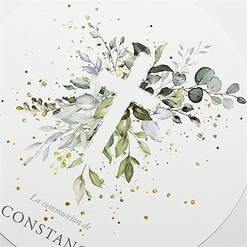 Faire-part communion espérance dorure - Détail du faire-part