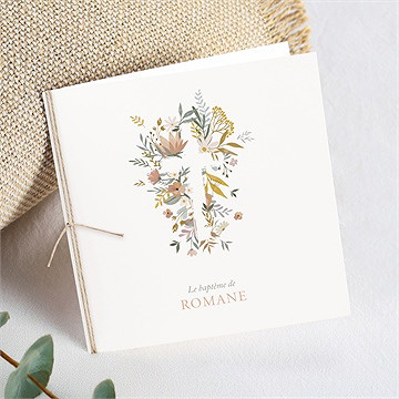 Faire-part de baptême tout en joie plié