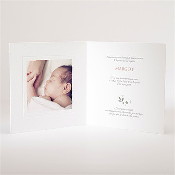 Faire-part de baptême glorieuse - Intérieur du faire-part