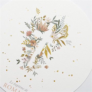 Faire-part de baptême tout en joie - Détail du faire-part