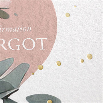 Faire-part confirmation espérance dorure - Détail du faire-part