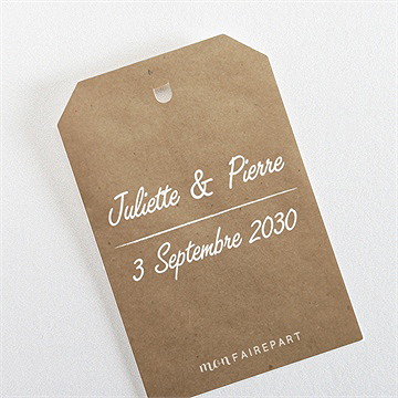 Etiquette mariage nos empreintes - Dos de l'étiquette