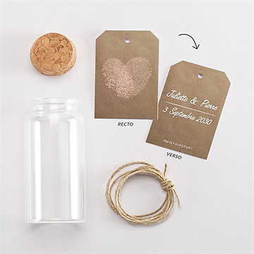 Mignonette mariage nos empreintes étiquette - Vue d'ensemble