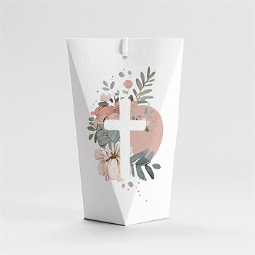 Boîte de dragées baptême glorieuse étui - Dos de la boîte