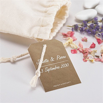 Pochon mariage  nos empreintes - Mise en situation