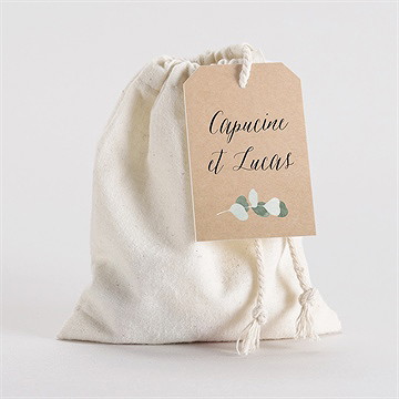 Pochon mariage  bel eucalyptus