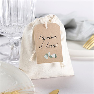 Pochon mariage  bel eucalyptus - Mise en situation