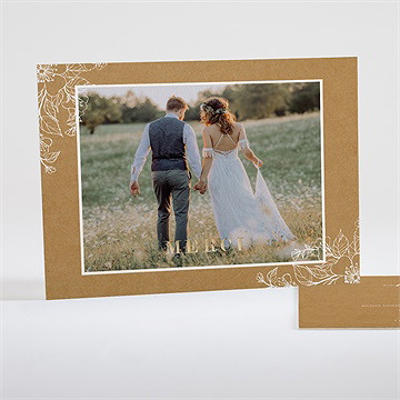 Remerciement mariage belle découverte dorure