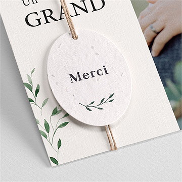 Remerciement mariage l'olivier ensemencé - Détail du remerciement