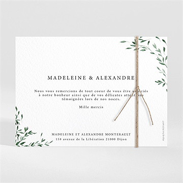 Remerciement mariage l'olivier ensemencé - Dos du remerciement