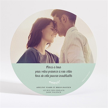 Remerciement mariage petite cocotte rond - Dos de la carte