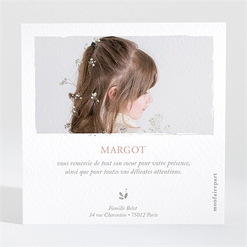 Remerciement communion vraie joie - Dos de la carte