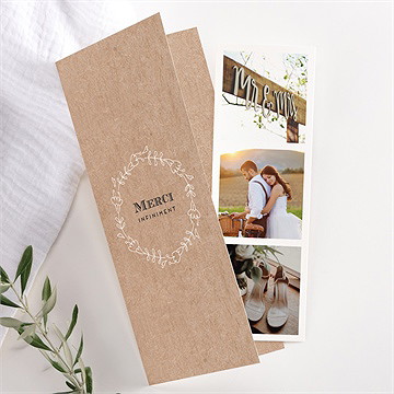 Remerciement mariage kraft en folie photomaton