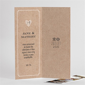 Remerciement mariage kraft en folie photomaton - Détail de l'intérieur