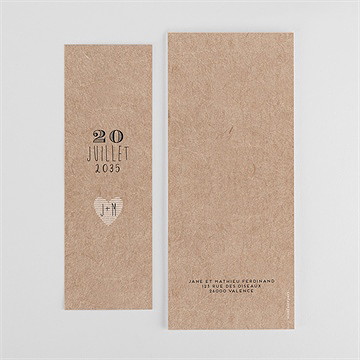 Remerciement mariage kraft en folie photomaton - Dos du faire-part