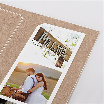 Remerciement mariage kraft en folie photomaton - Détail du faire-part