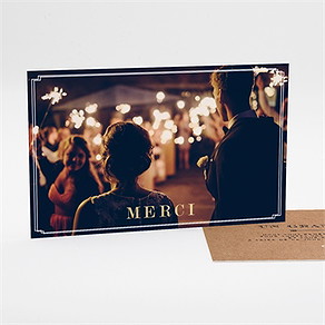 Remerciement mariage kraft vintage dorure