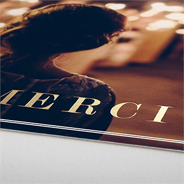 Remerciement mariage kraft vintage dorure - Marquage à chaud OR