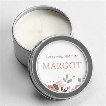 Bougie communion vraie joie argent
