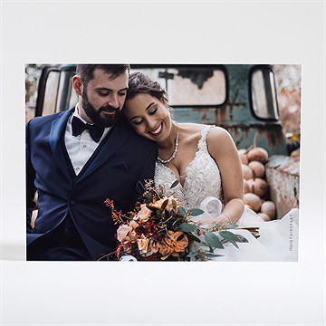 Remerciement mariage élégance champêtre dorure - Dos de la carte