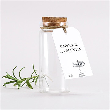 Mignonette mariage au vent! étiquette