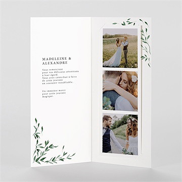 Remerciement mariage l'olivier photomaton - Intérieur du faire-part