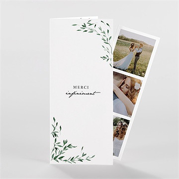 Remerciement mariage l'olivier photomaton - Devant du faire-part