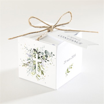 Boîte de dragées baptême en lumière 2 volets