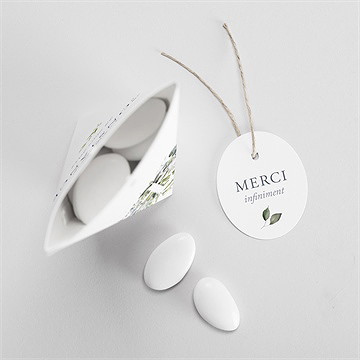 Boîte de dragées baptême en lumière étui - Intérieur de la boîte