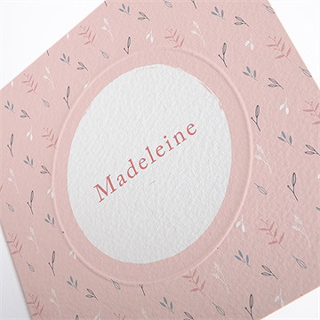 Faire-part naissance graine de fille gaufrage - Détail du faire-part