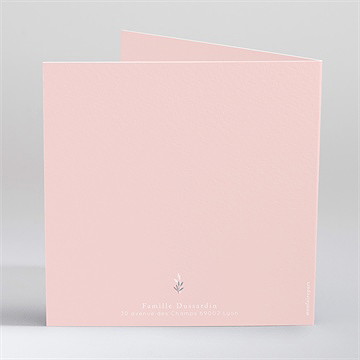 Faire-part naissance graine de fille gaufrage - Dos du faire-part