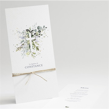 Menu baptême en lumière 2 volets