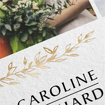 Remerciement mariage feuillage d'été dorure - Marquage à chaud OR