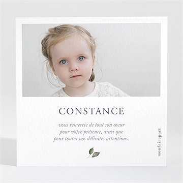 Remerciement baptême en lumière - Dos de la carte