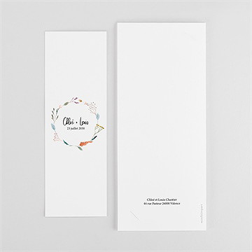 Remerciement mariage art champêtre photomaton - Dos du faire-part