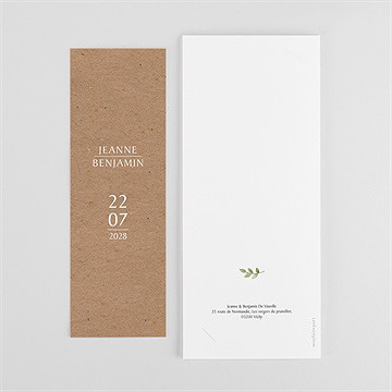 Remerciement mariage nature chic photomaton - Dos du faire-part