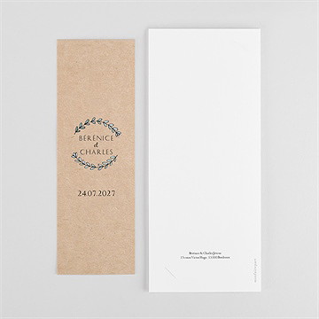 Remerciement mariage avec programme photomaton - Dos du faire-part