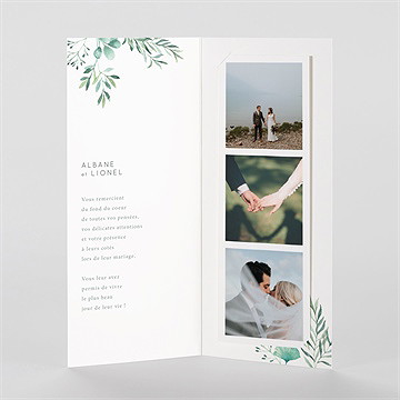 Remerciement mariage let our love grow ! photomaton - Intérieur du faire-part