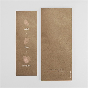 Remerciement mariage nos empreintes photomaton - Dos du faire-part