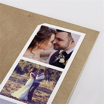 Remerciement mariage nos empreintes photomaton - Détail du faire-part