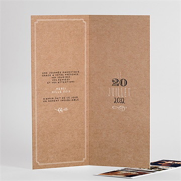 Remerciement mariage kraft vintage photomaton - Détail de l'intérieur