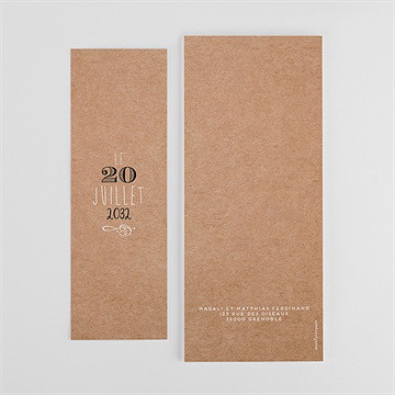 Remerciement mariage kraft vintage photomaton - Dos du faire-part