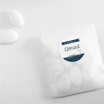 Sticker baptême motifs et autres pois - Mise en situation