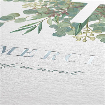 Remerciement décès a sa mémoire dorure - Détail du carte