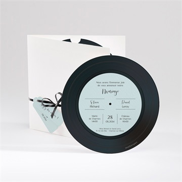 Faire-part mariage so vinyle pochette