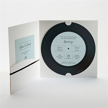 Faire-part mariage so vinyle pochette - Intérieur de la pochette