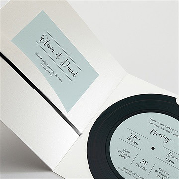 Faire-part mariage so vinyle pochette - Détail du faire-part