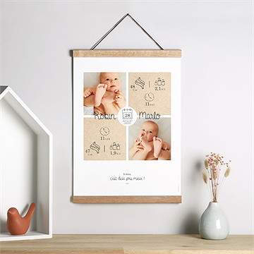 Affiche naissance nos jumeaux - Mise en situation