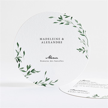 Menu mariage a l'ombre de l'olivier rond