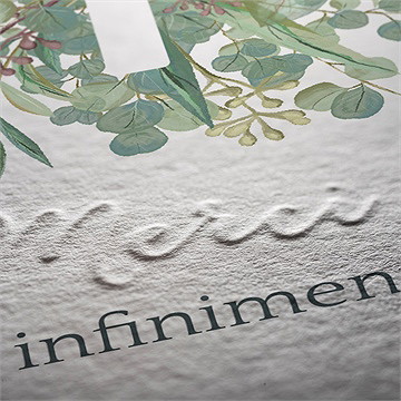 Remerciement décès a sa mémoire gaufrage - Détail de la carte